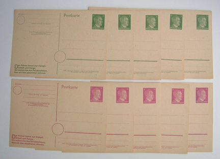 10 штук Почтовые Карточки Гитлер Чистые Оригинал