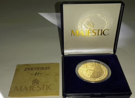 Памятная медаль В капсуле золото 10гр сертификат R