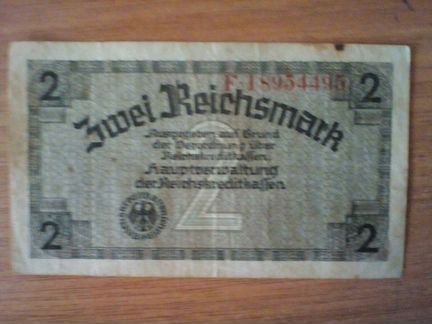 Банкнота Германии времени вов 1938-1945 рейх марки