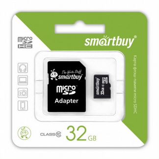 Новая карта памяти Smartbuy microsd 32Gb Class 10