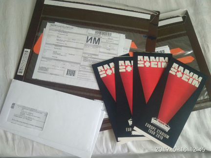 Rammstein билеты в Москве Сектор А114 ряд 1