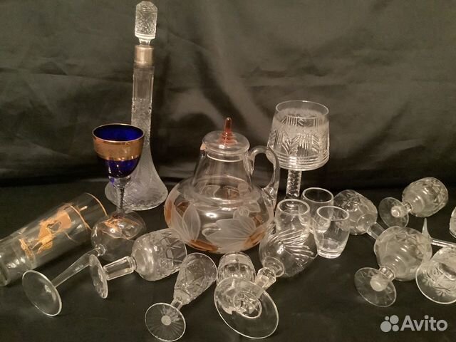 Сервировка стола Хрусталь чсср, СССР- Винтаж