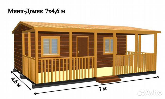 Дом для дачи турбазы 7х4.6