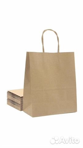 Крафт пакет с ручкой подарочный