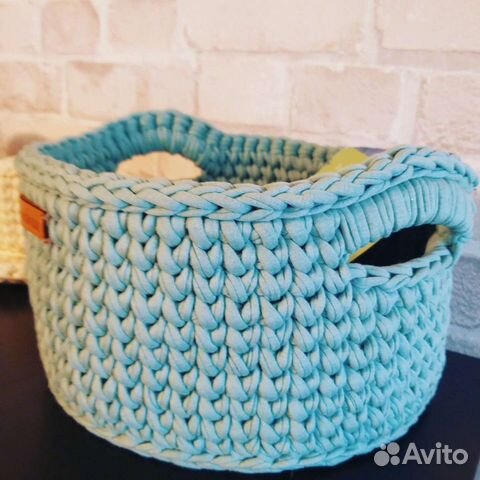 Корзина из трикотажной пряжи