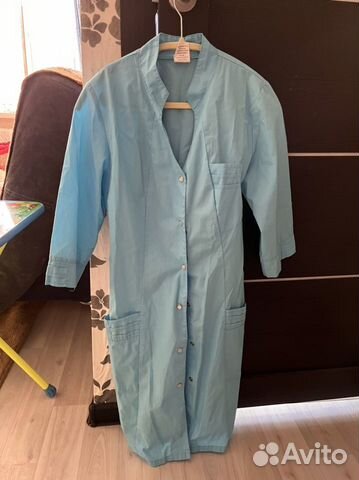 Медицинский халат голубой женский 42