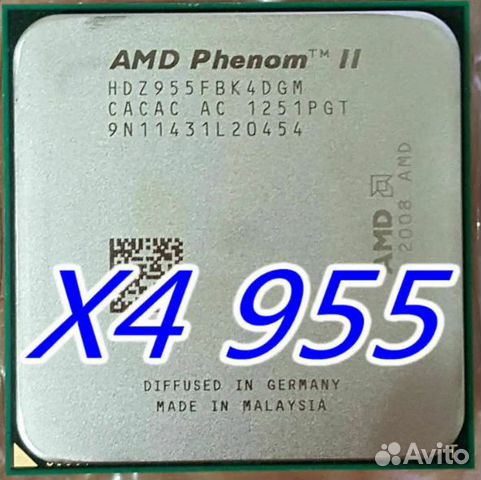 AMD Phenom II X4 955 AM3 3.2 ггц (AM2+ частично)