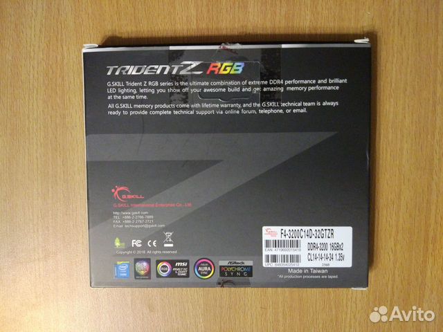 G.Skill Trident Z RGB 32GB(2х16Gb) DDR4 3200/CL14