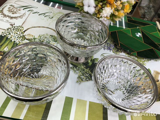 Komok ваза-фруктовница хрустальная СССР