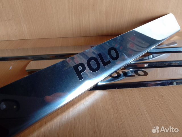 Накладки на пороги VW Polo 5 (нержавейка)