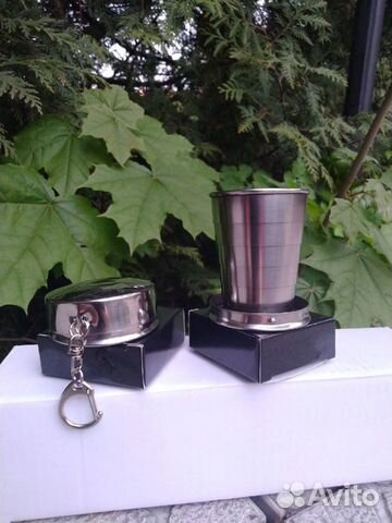 Складной стакан с карабином, 75 мл, d6.5 см