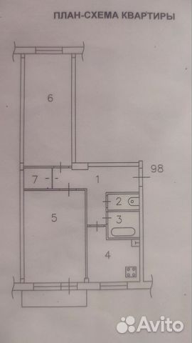 

2-к. квартира, 45 м², 1 кровать