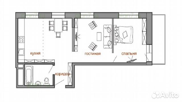 2-к квартира, 59 м², 3/16 эт. 2-к квартира, 59 м², 3/16 эт.