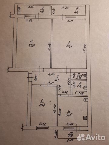 3-к квартира, 77.3 м², 2/5 эт.