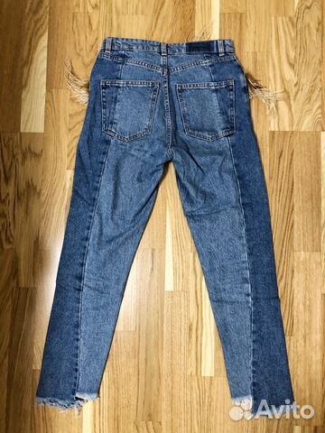 Джинсы с перьями