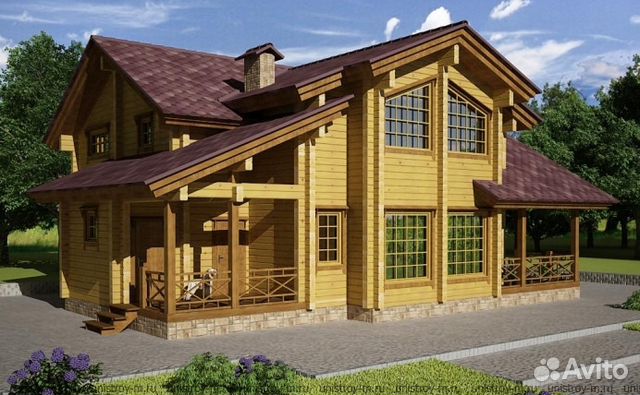 Дом из профилированного бруса 195х195 Скалба 250м2