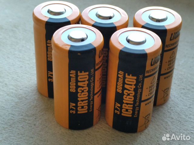 ET icr16340 800mAh 3,7В ET icr16340 800mAh 3,7В
