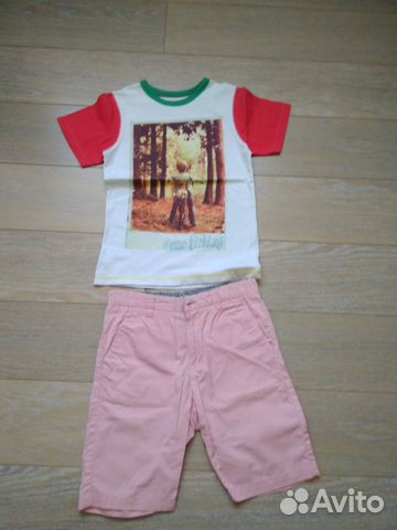 Футболка Mothercare р.134 шорты H&M р.140 пакет
