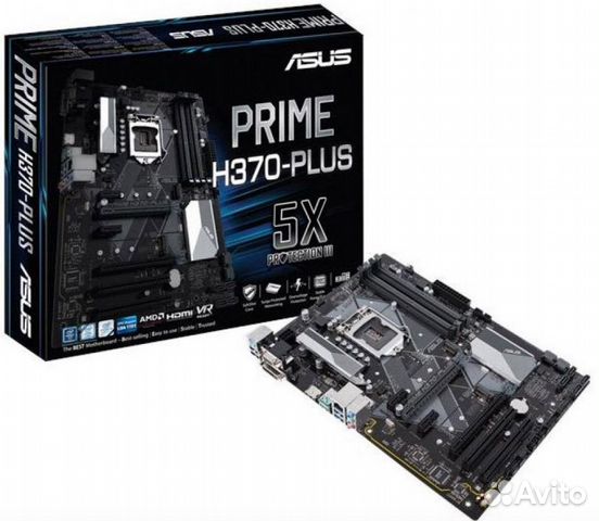 Мат.плата asus prime H370-plus LGA1151 H370, 4*DDR