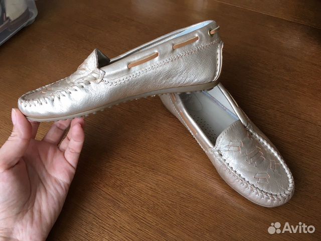 Мокасины кожаные Massimo Dutti, 33