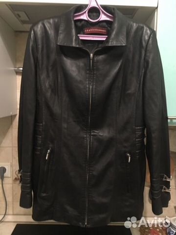 Кожаная куртка женская 48 размера