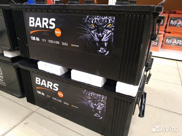 Аккумуляторы bars 190а/ч росс. полярность
