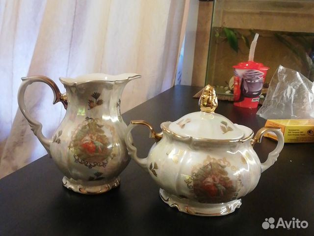 Сервиз Мадонна кувшин сахарница молочник блюдце Сервиз Мадонна кувшин сахарница молочник блюдце