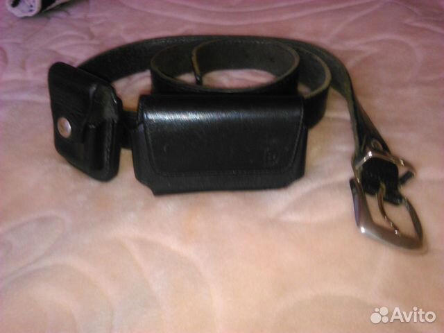 Мужской кожаный пояс с чехлами для сигарет Италия