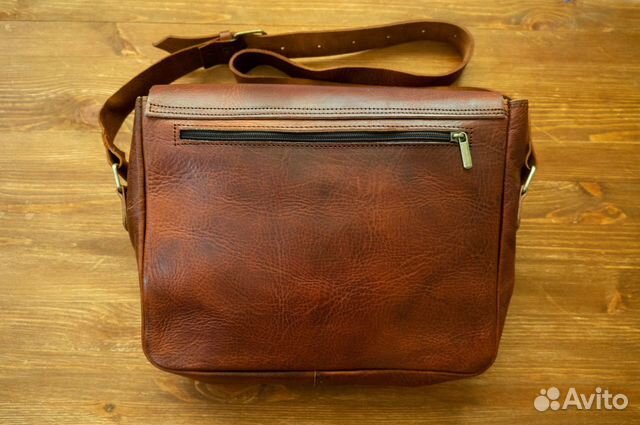 Сумка Мужская Кожаная через плечо Бычья Кожа