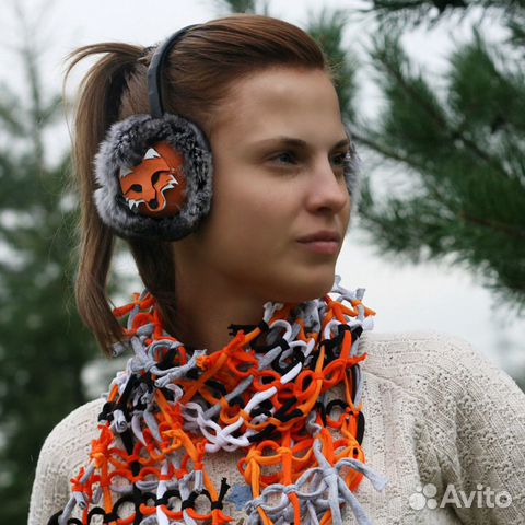 Меховые наушники шиншилла Меховые наушники шиншилла