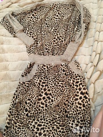 Леопардовое платье-туника