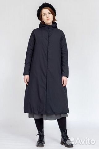 Пуховик уста К устам / Зимнее пальто, чёрный миди Пуховик уста К устам / Зимнее пальто, чёрный миди