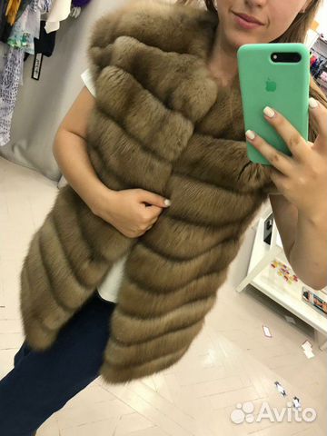 Жилет из меха куницы