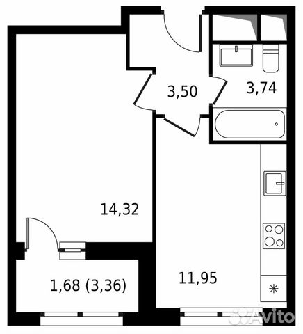1-к квартира, 35.2 м², 14/21 эт. 1-к квартира, 35.2 м², 14/21 эт.