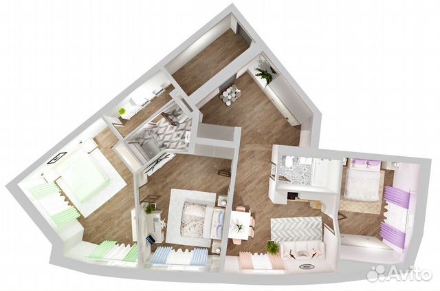 3-к квартира, 94 м², 18/19 эт. 3-к квартира, 94 м², 18/19 эт.