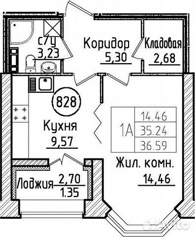 1-к квартира, 36.6 м², 4/13 эт.