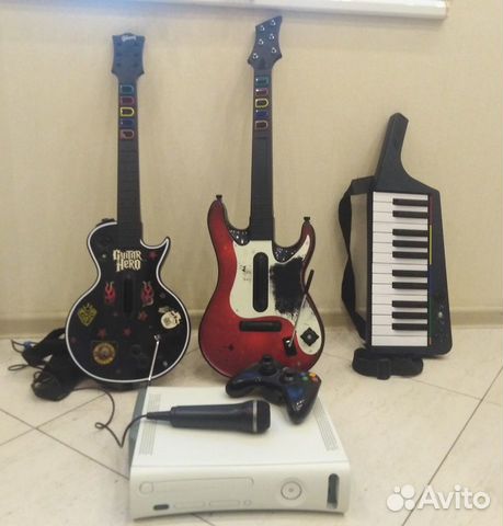 Xbox 360 freeboot+контроллеры guitar hero