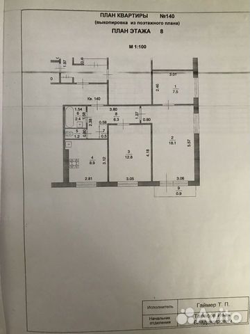3-к квартира, 58.8 м², 8/9 эт. 3-к квартира, 58.8 м², 8/9 эт.