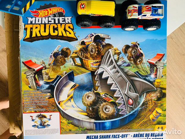 hot wheels monster truck mecha shark face off