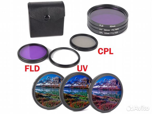 Наборы из 3 Фильтров (UV,CPL,FLD) 49-77мм Наборы из 3 Фильтров (UV,CPL,FLD) 49-77мм