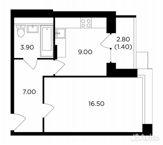 1-к квартира, 37.8 м², 15/17 эт.