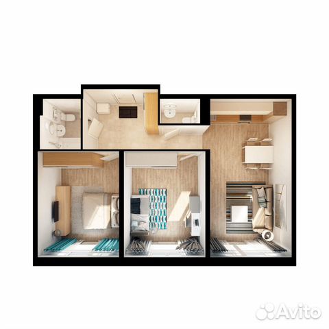 2-к квартира, 67.4 м², 18/25 эт. 2-к квартира, 67.4 м², 18/25 эт.