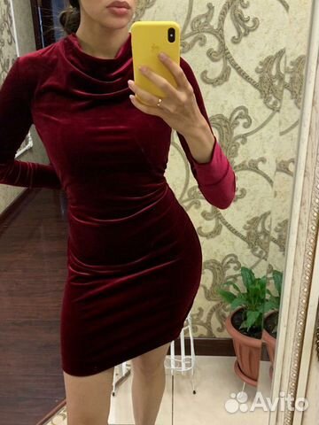 Платье бархат-стретч новое