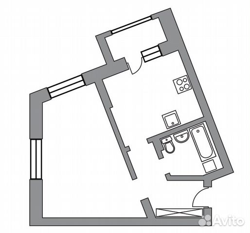1-к квартира, 40.8 м², 4/4 эт. 1-к квартира, 40.8 м², 4/4 эт.