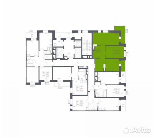 2-к квартира, 63.2 м², 21/25 эт. 2-к квартира, 63.2 м², 21/25 эт.
