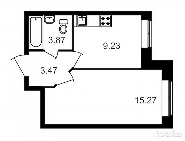 1-к квартира, 31.8 м², 1/24 эт.