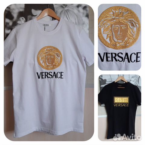 Футболка Versace Принт вышивка Футболка Versace Принт вышивка