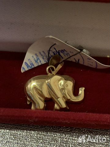Золотой кулон «Слонёнок»