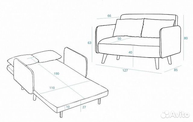 Диван-кровать Cardiff, желтый