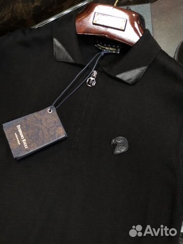 Stefano Ricci трикотажное поло чёрное